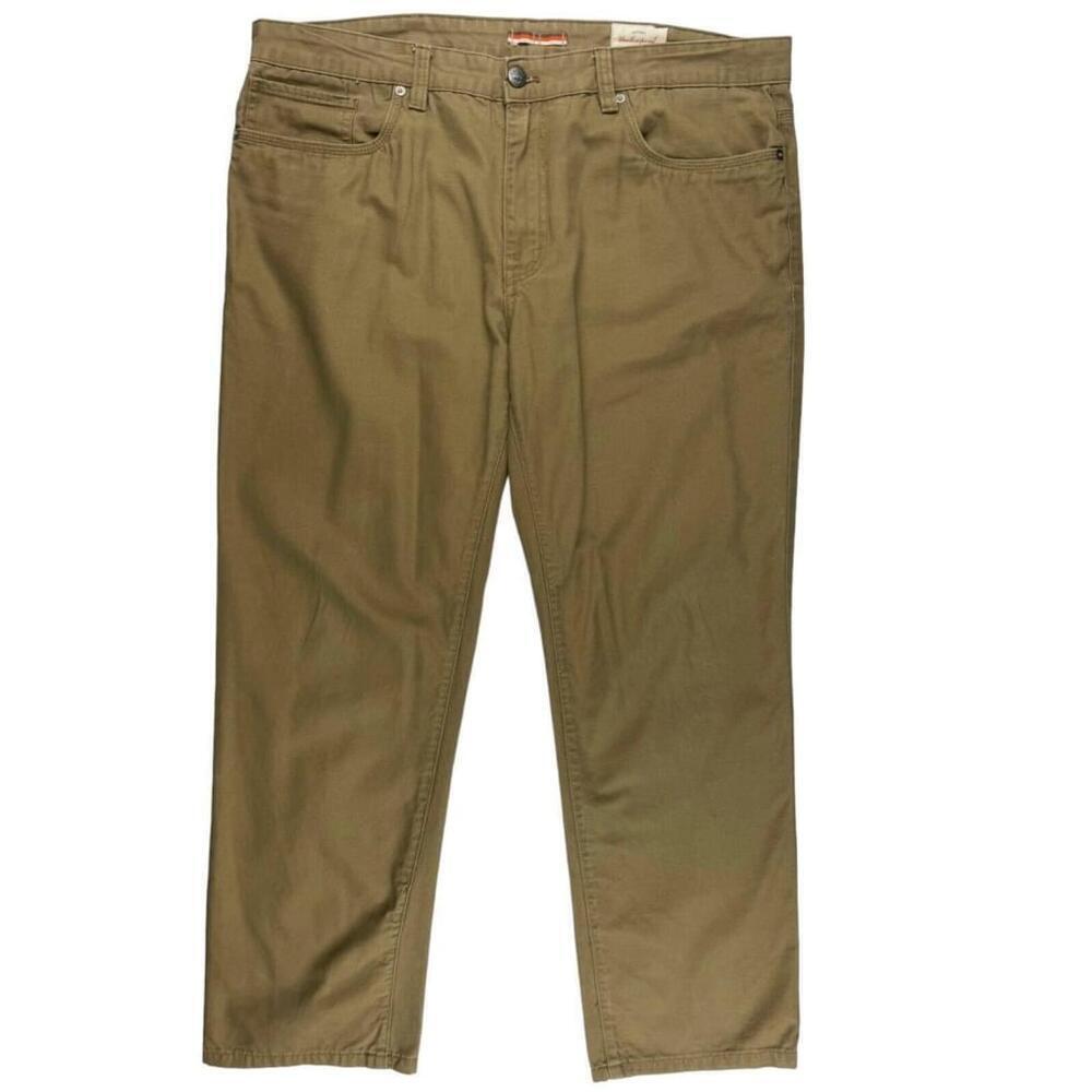 Vintage Weatherproof Pants Mens Size 38X30 Beige Dark Wash High Rise Flat Front